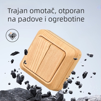 Zidna utičnica sa prekidačem, europski standard, 10A, 100–250V, mesing tijelo, CE