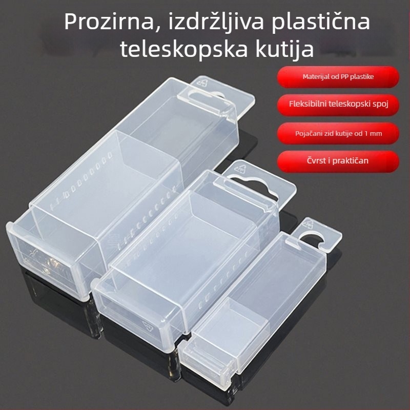 Teleskopska pravokutna kutija za pohranu bušilica i freza, antistatična plastična