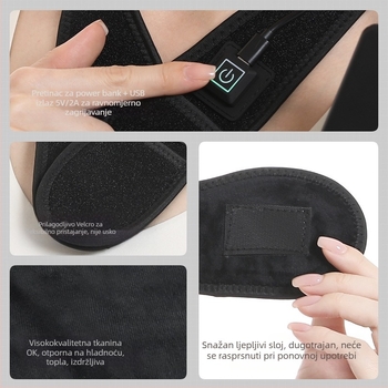 USB napajano grijanje za vrat s daljinskim infracrvenim zagrijavanjem (5V, 8-10W, 3-razinska regulacija temperature, 70 g)