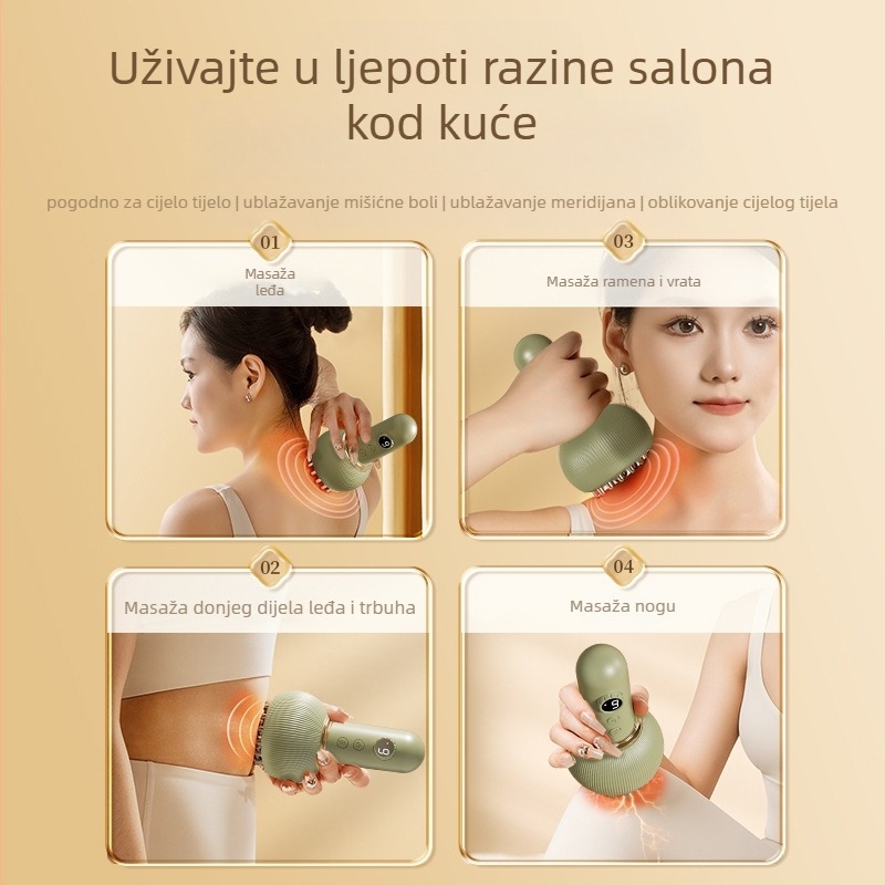 Minhuang KAMQ-0911-T Električno Gua Sha uređaj, punjivo, upravljanje gumbom, baterija 1800mAh