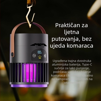 Desktop ventilator s ubijačem komaraca, 2-u-1 za kampiranje, 5W, 5V, ugrađena baterija 2000–4000 mAh, brushless motor, 5 lopatica