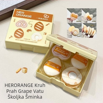 HERORANGE 5-dijelni set spužvica za puder s hidrofilnim poliuretanom – plišaste kapkovite oblike, nježne prema koži, za suhi i mokri puder