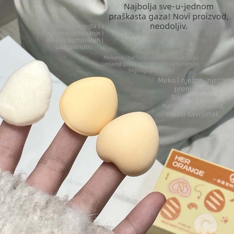 HERORANGE 5-dijelni set spužvica za puder s hidrofilnim poliuretanom – plišaste kapkovite oblike, nježne prema koži, za suhi i mokri puder