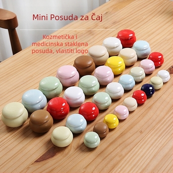 Glazirana keramička posuda za skladištenje, višefunkcionalna za čaj i kozmetiku, zatvoren spremnik, Lanxing Ceramics, moderni jednostavni stil, prilagođeni uzorak