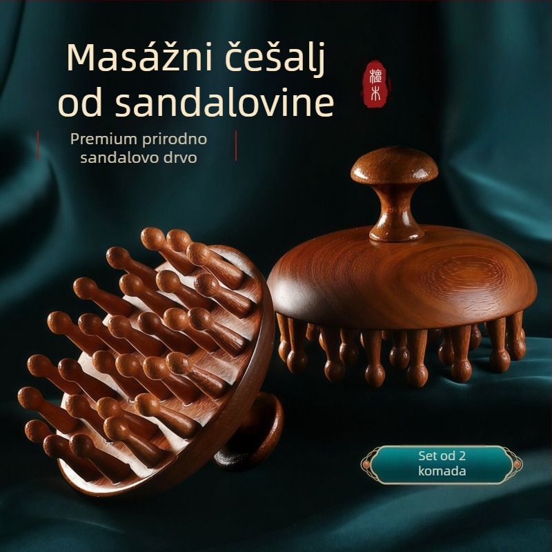 Masažni češalj od sandalovog drveta s diskom za glavu za masažu tjemena i njegu kose, kod 6226; licencirana privatna marka Maimaimeng; Marka: Other