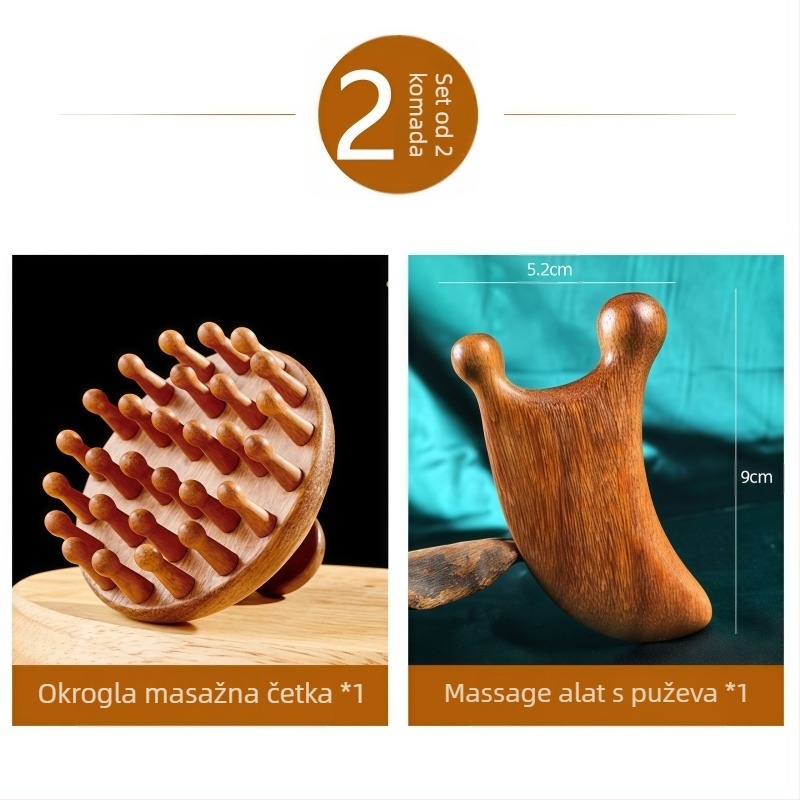 Masažni češalj od sandalovog drveta s diskom za glavu za masažu tjemena i njegu kose, kod 6226; licencirana privatna marka Maimaimeng; Marka: Other