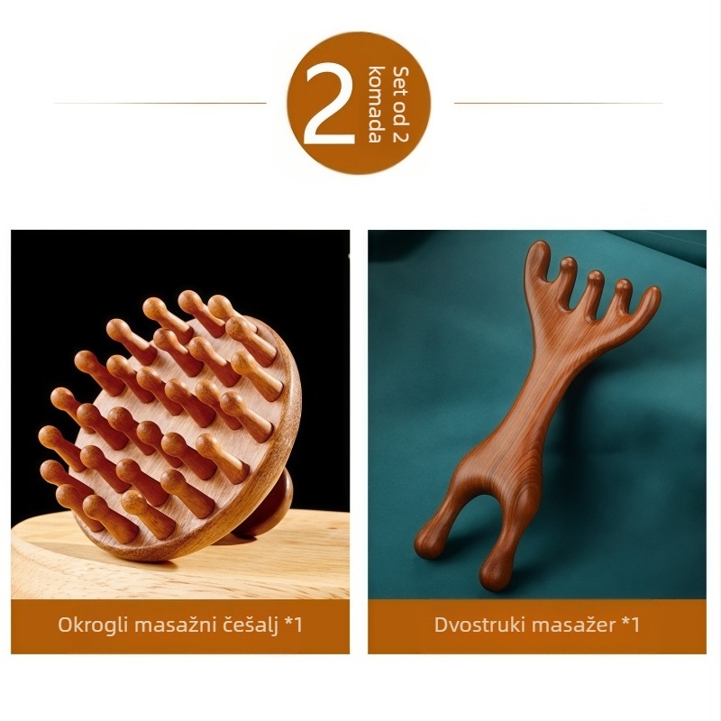 Masažni češalj od sandalovog drveta s diskom za glavu za masažu tjemena i njegu kose, kod 6226; licencirana privatna marka Maimaimeng; Marka: Other
