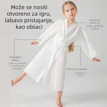 Shock Dječji jednokratni ogrtač za kupanje i ručnik, netkana tkanina, 95% poliester, brzo suši, upija, unisex, jesenska upotreba