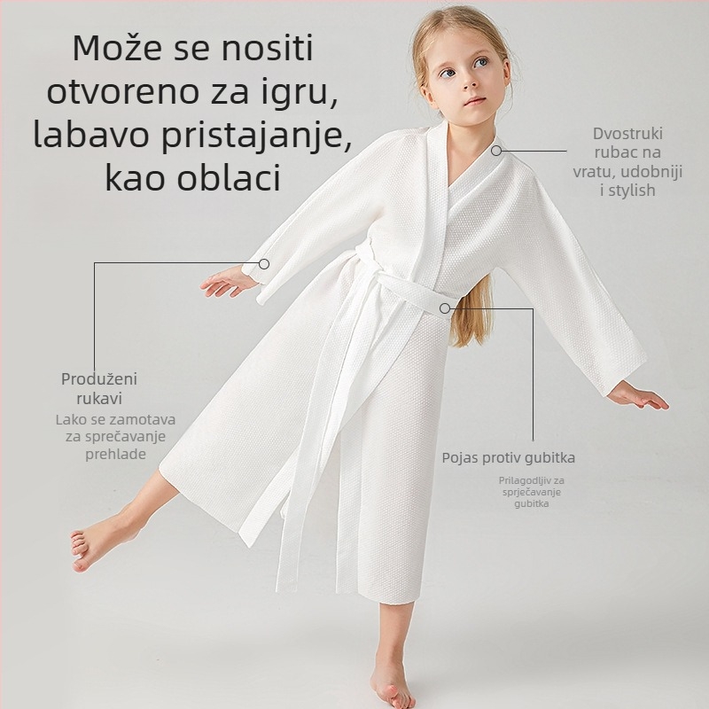 Shock Dječji jednokratni ogrtač za kupanje i ručnik, netkana tkanina, 95% poliester, brzo suši, upija, unisex, jesenska upotreba