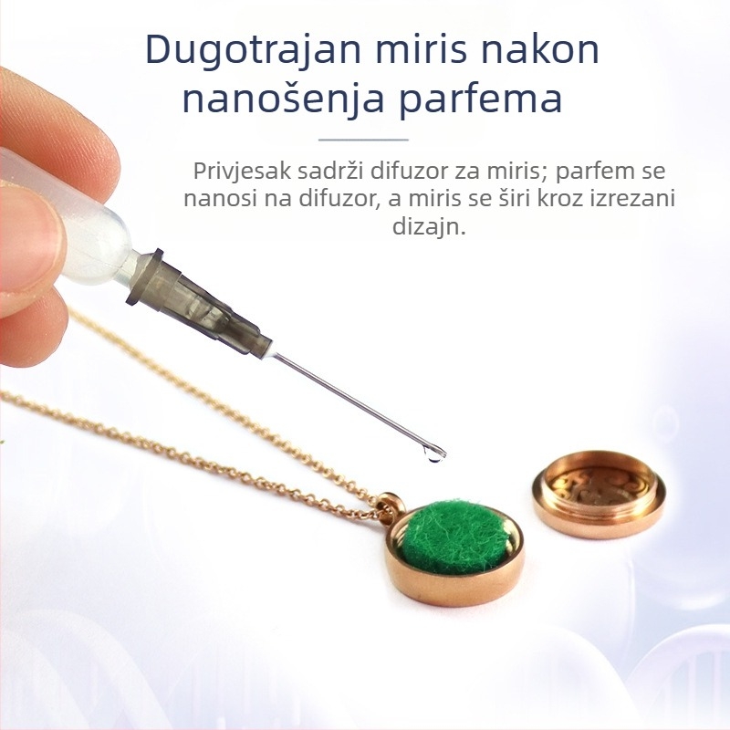 Aromaterapijski lančić - titan čelik, šuplji geometrijski dizajn, difuzor esencijalnog ulja