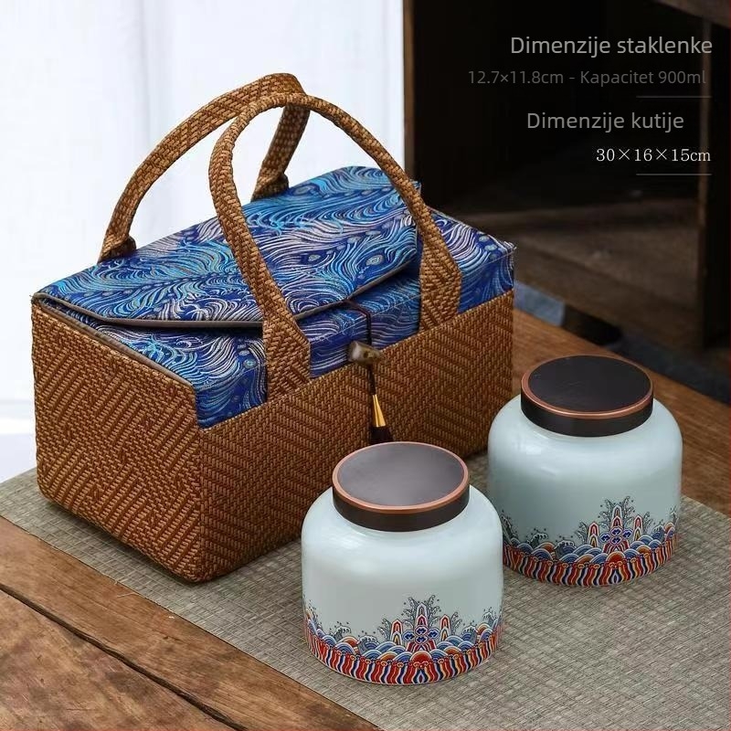 Keramičke kutije za čaj u poklon kutiji, otporne na vlagu, zapečaćene, mogućnost personalizacije logotipa, pakiranje 12 kom