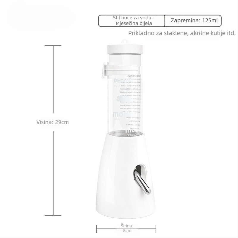 Plastična vodena boca za hrčka s kugličnim mehanizmom i visećim držačem, 100 g
