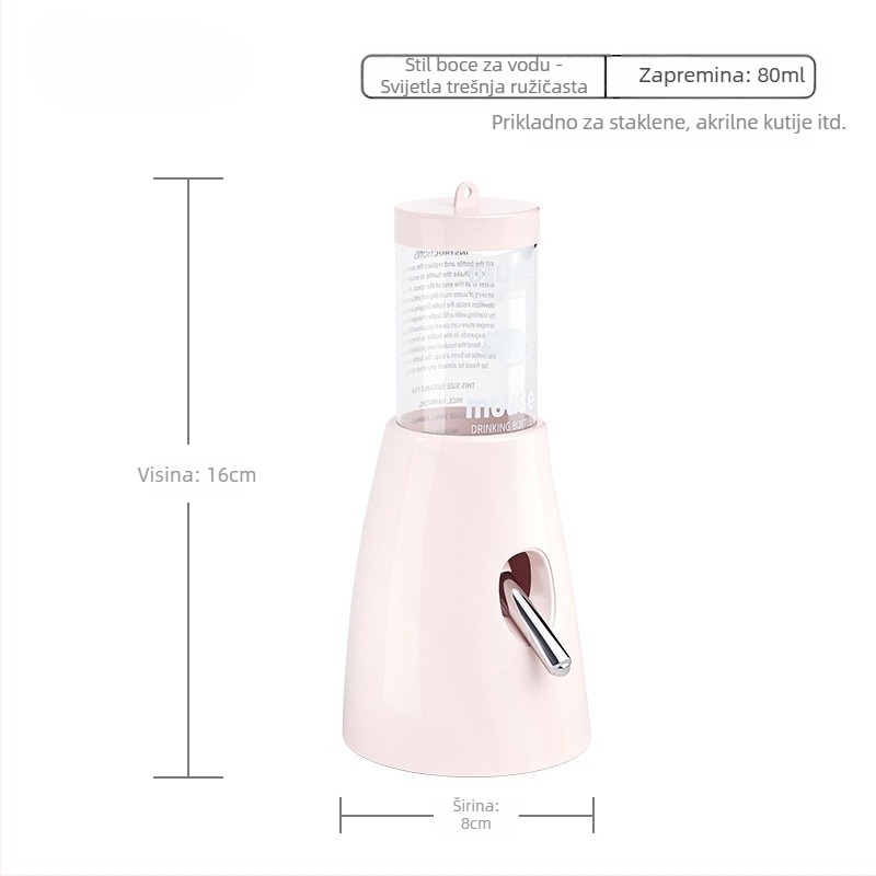 Plastična vodena boca za hrčka s kugličnim mehanizmom i visećim držačem, 100 g