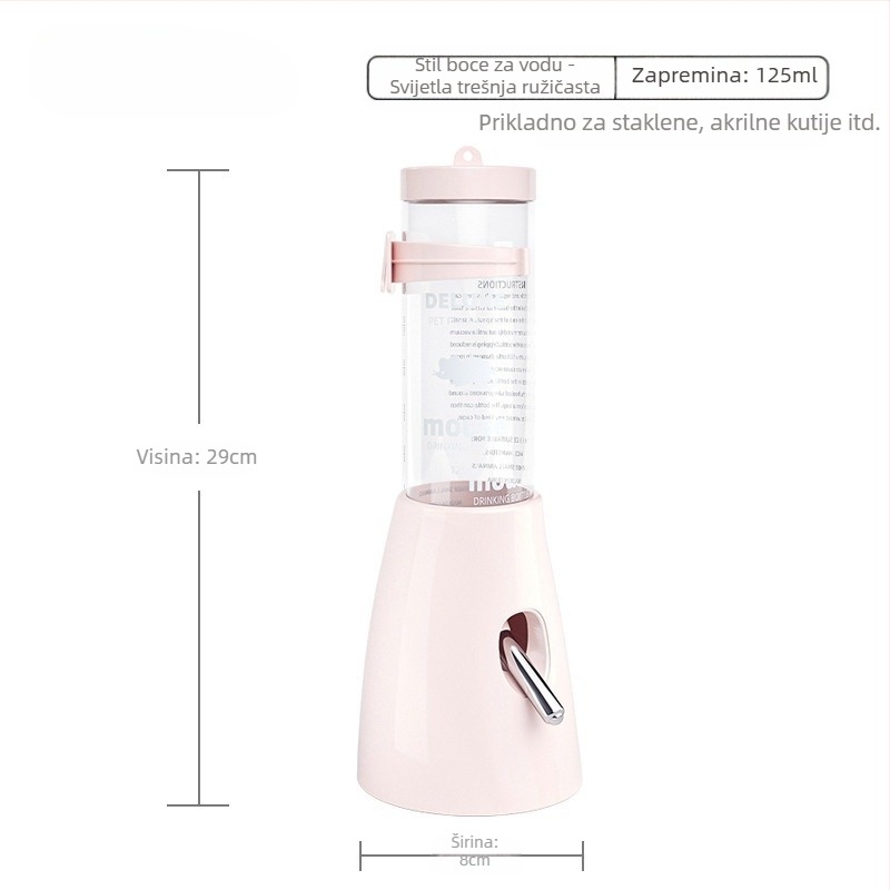 Plastična vodena boca za hrčka s kugličnim mehanizmom i visećim držačem, 100 g