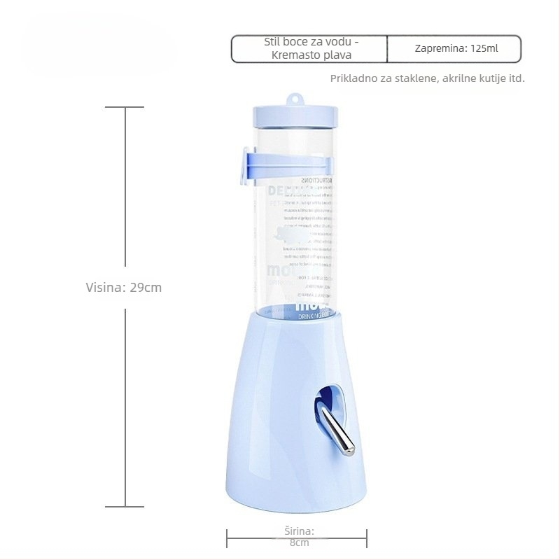 Plastična vodena boca za hrčka s kugličnim mehanizmom i visećim držačem, 100 g