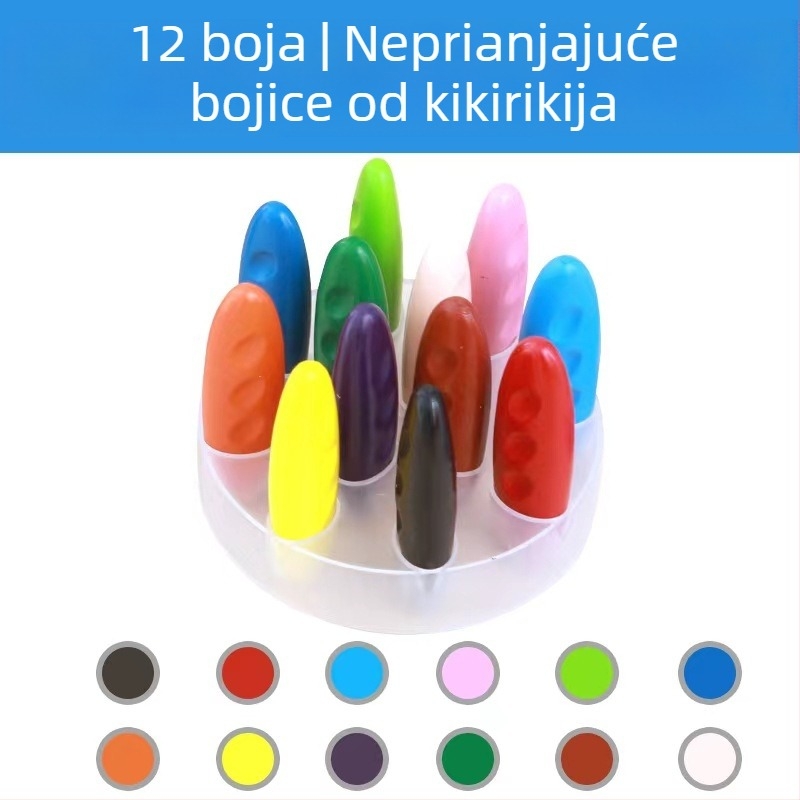 Dječje arahidne voskaste bojice u plastičnom kućištu – lako bojanje, perive