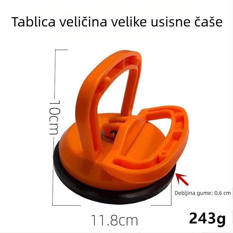 Auto izvlačenje udubljenja s usisnom čašom, krom-vanadijska čelična Cr_V, 245 g, bez magnetskog, bez izolacije