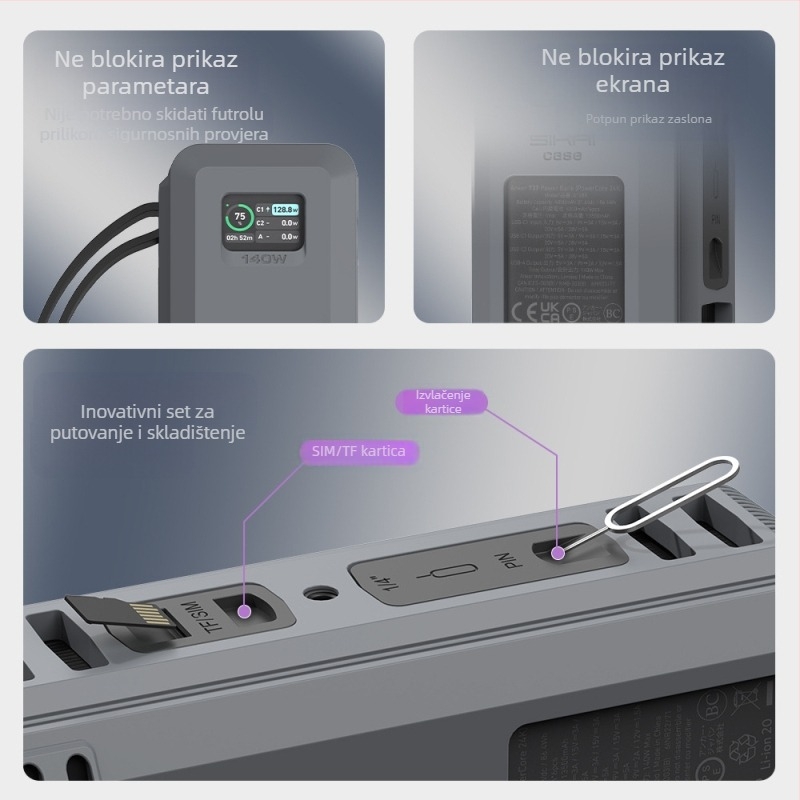 SIKAI zaštitno kućište za Power Bank za Anker 737 — silikonsko kućište, kompatibilno s 737, baterija nije uključena