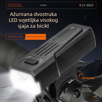 Prednje svjetlo za bicikl za noćnu vožnju, punjivo, vodootporno, za mountain bike (punjivo, vodootporno, noćna vožnja, mountain bike)