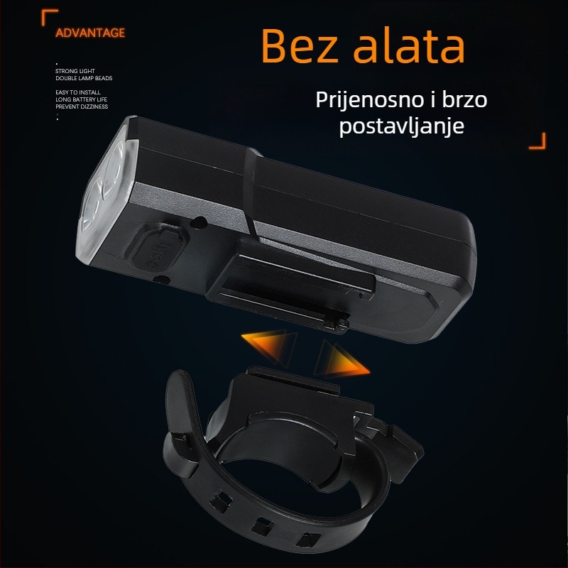 Prednje svjetlo za bicikl za noćnu vožnju, punjivo, vodootporno, za mountain bike (punjivo, vodootporno, noćna vožnja, mountain bike)