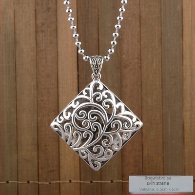 Lanac za džemper od titan čelika, etnički stil, kuglični lanac, s visećim privjeskom