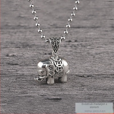 Lanac za džemper od titan čelika, etnički stil, kuglični lanac, s visećim privjeskom