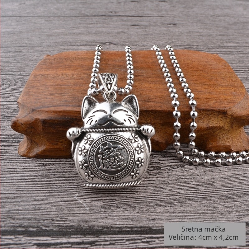 Lanac za džemper od titan čelika, etnički stil, kuglični lanac, s visećim privjeskom