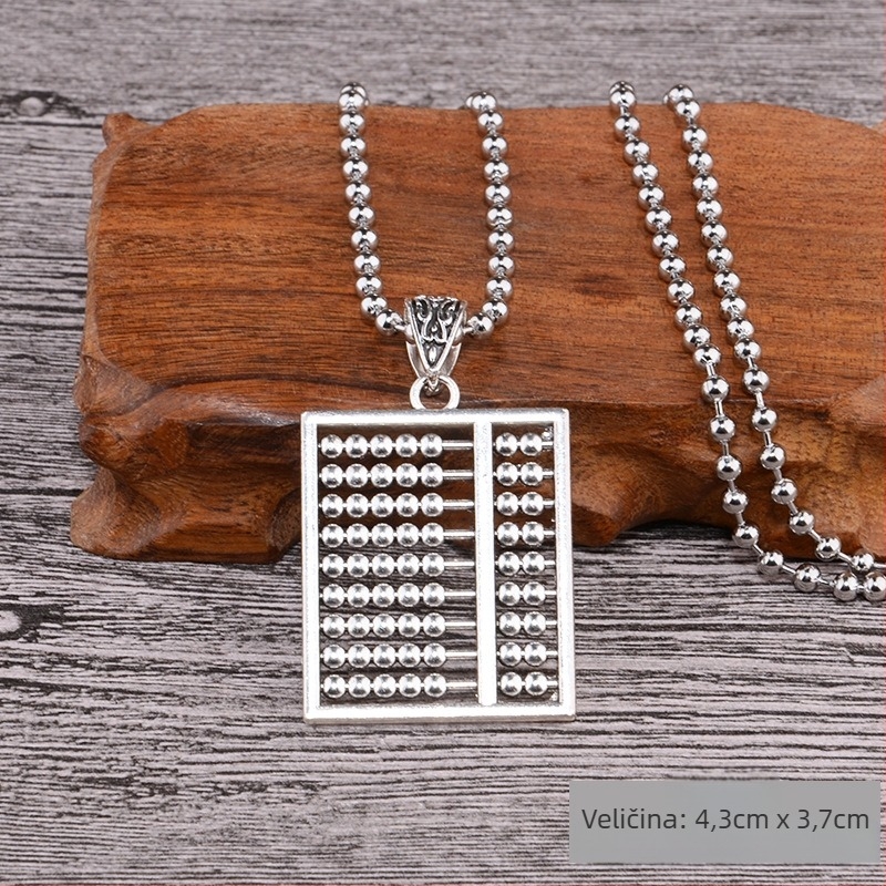 Lanac za džemper od titan čelika, etnički stil, kuglični lanac, s visećim privjeskom