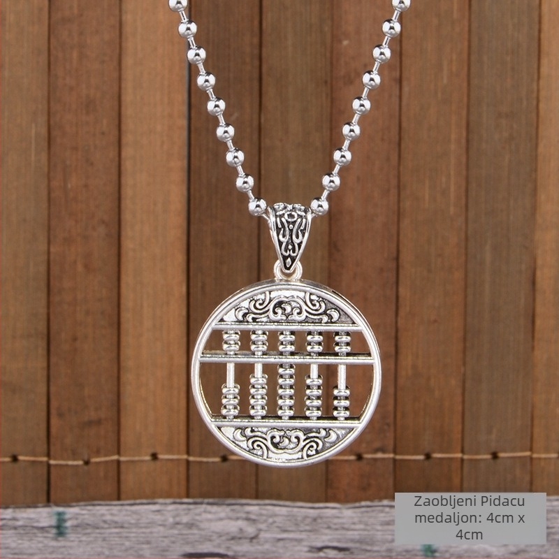 Lanac za džemper od titan čelika, etnički stil, kuglični lanac, s visećim privjeskom