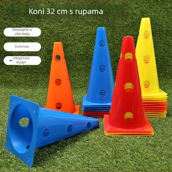 32 cm trenirački konus s otvorom i kvadratnim dnom, za nogometne treninge, kompatibilan s logotip stupom