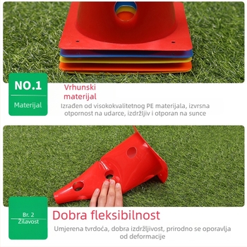 32 cm trenirački konus s otvorom i kvadratnim dnom, za nogometne treninge, kompatibilan s logotip stupom