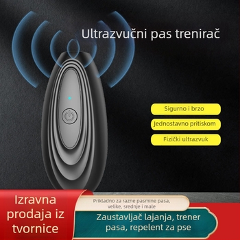 Ultrazvučni trener za pse, ručni, za vanjsku upotrebu, zaustavlja lajanje; ABS otporan na plamen materijal, 3W, 1200mAh baterija, prilagođeni logo