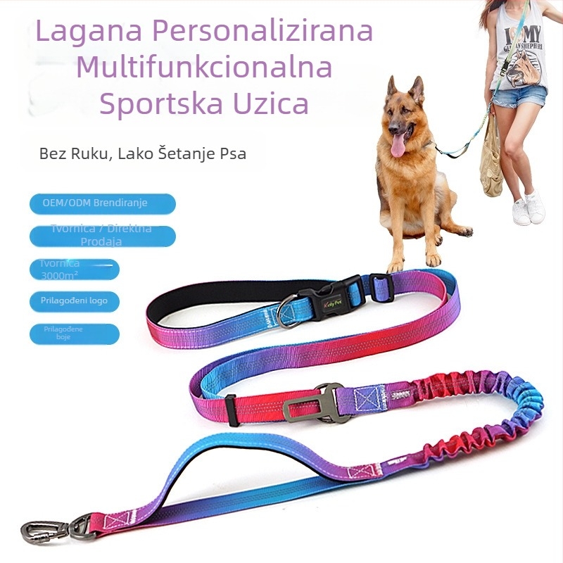 Višenamjenski rastezljivi kaiš za psa s crossbody dizajnom za trčanje i šetnju