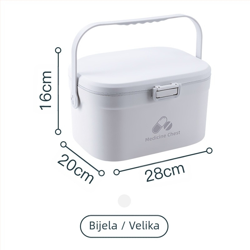 Prijenosna dvodjelna kutija za lijekove s plastičnom drškom, mogućnost otiska logotipa