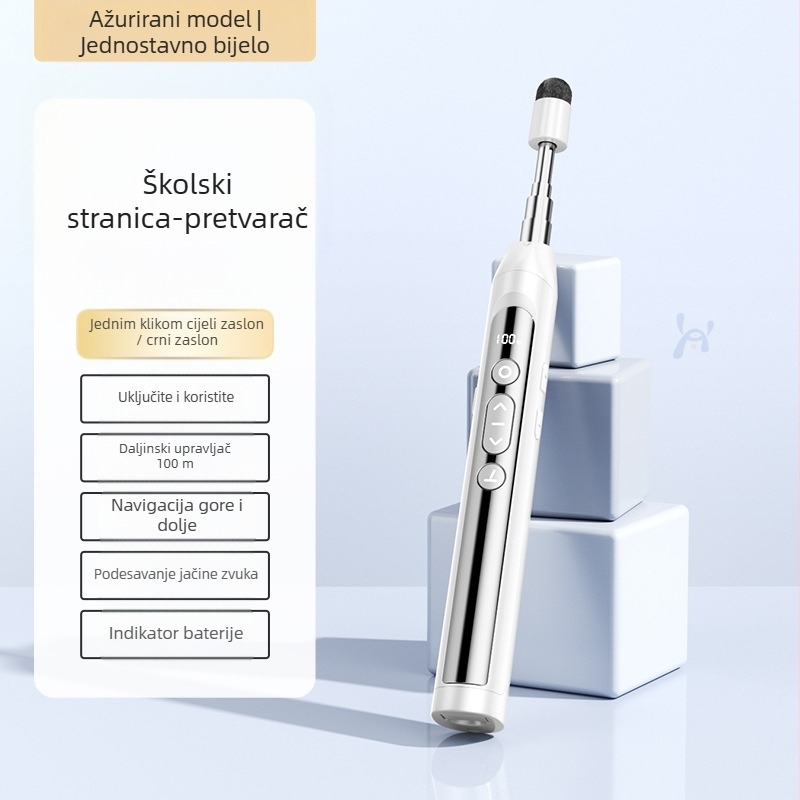 PPT pero za prebacivanje stranica s laserskim pokazivačem, punjivo, ABS tijelo, univerzalna kompatibilnost, logotip otisnut