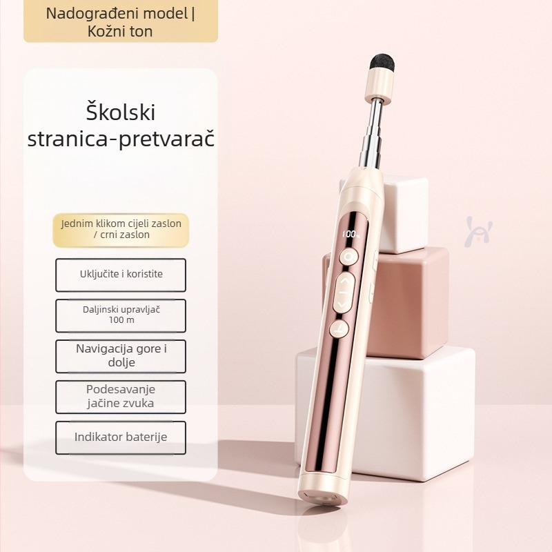 PPT pero za prebacivanje stranica s laserskim pokazivačem, punjivo, ABS tijelo, univerzalna kompatibilnost, logotip otisnut