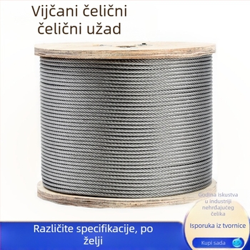 304 nehrđajući čelični užad za dizanje — dvostruko uvijanje, Siro lay, desno uvijanje, natezna čvrstoća 1570 MPa