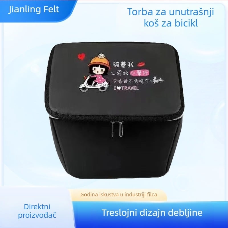 Prednja košara za električni bicikl, poliestersko vlakno, s unutarnjom podstavom, Jia Ning