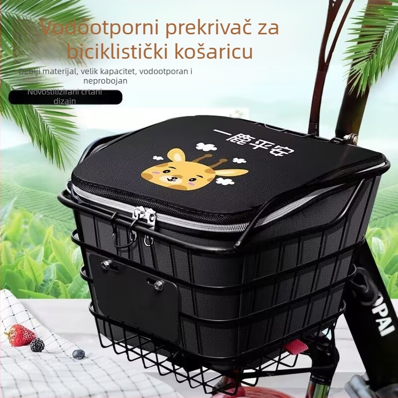 Prednja košara za električni bicikl, poliestersko vlakno, s unutarnjom podstavom, Jia Ning