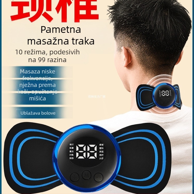 Masažer za vratnu kralješnicu JZAMT01, punjiv, 1 kontakt za masažu, mini masažna pločica, pulsna akupunktura