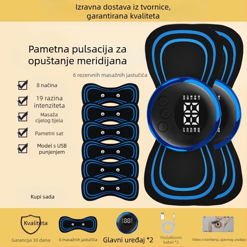 Masažer za vratnu kralješnicu JZAMT01, punjiv, 1 kontakt za masažu, mini masažna pločica, pulsna akupunktura