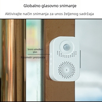 Inteligentni zvonac za vrata s glasovnim upozorenjem, Hua ke, model 199, napajanje s tri suhe baterije, 5V, indukcijski zvonac
