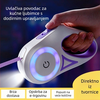 3 m LED povodac za kućne ljubimce s dodirnim osvjetljenjem