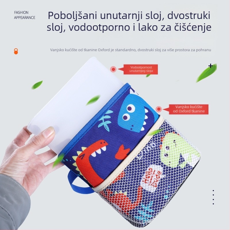 Kutija za pohranu za stražnju sjedalu automobila, viseći tip, cartoon dizajn, vodootporan Oxford materijal, s logom