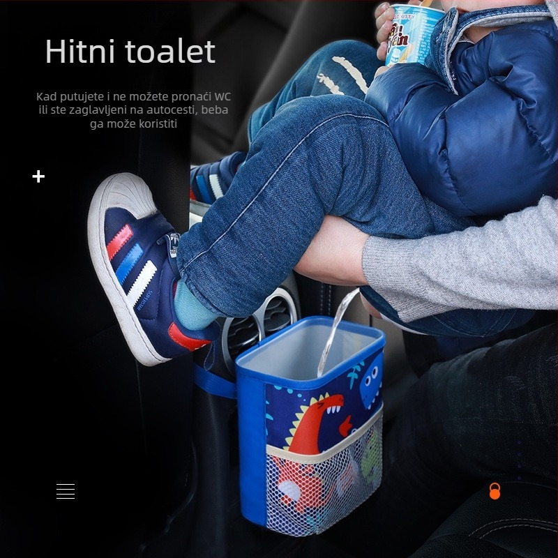 Kutija za pohranu za stražnju sjedalu automobila, viseći tip, cartoon dizajn, vodootporan Oxford materijal, s logom