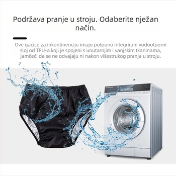 Odrasla periva platnena pelena s podesivim džepovima, vodonepropusna, zaštita od bočnog propuštanja, PVC materijal, sigurnosni razred B