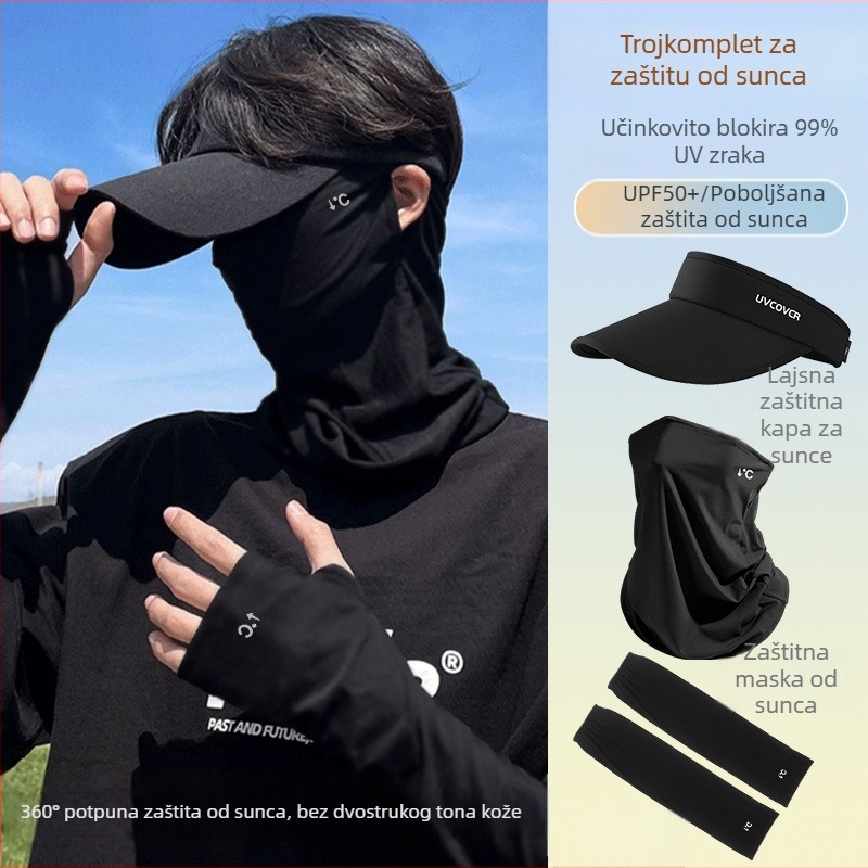 Set silikonskih maski za lice za zaštitu od sunca, za planinarenje i vožnju biciklom — UV zaštita, za odrasle