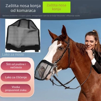 Końska nosna mreža protiv komaraca, zaštita od prašine, podesiva traka, ljetna upotreba