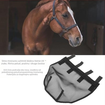 Końska nosna mreža protiv komaraca, zaštita od prašine, podesiva traka, ljetna upotreba