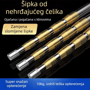 Teleskopska štap za mrežu za ribolov od nehrđajućeg čelika s protukliznim univerzalnim zglobom — set